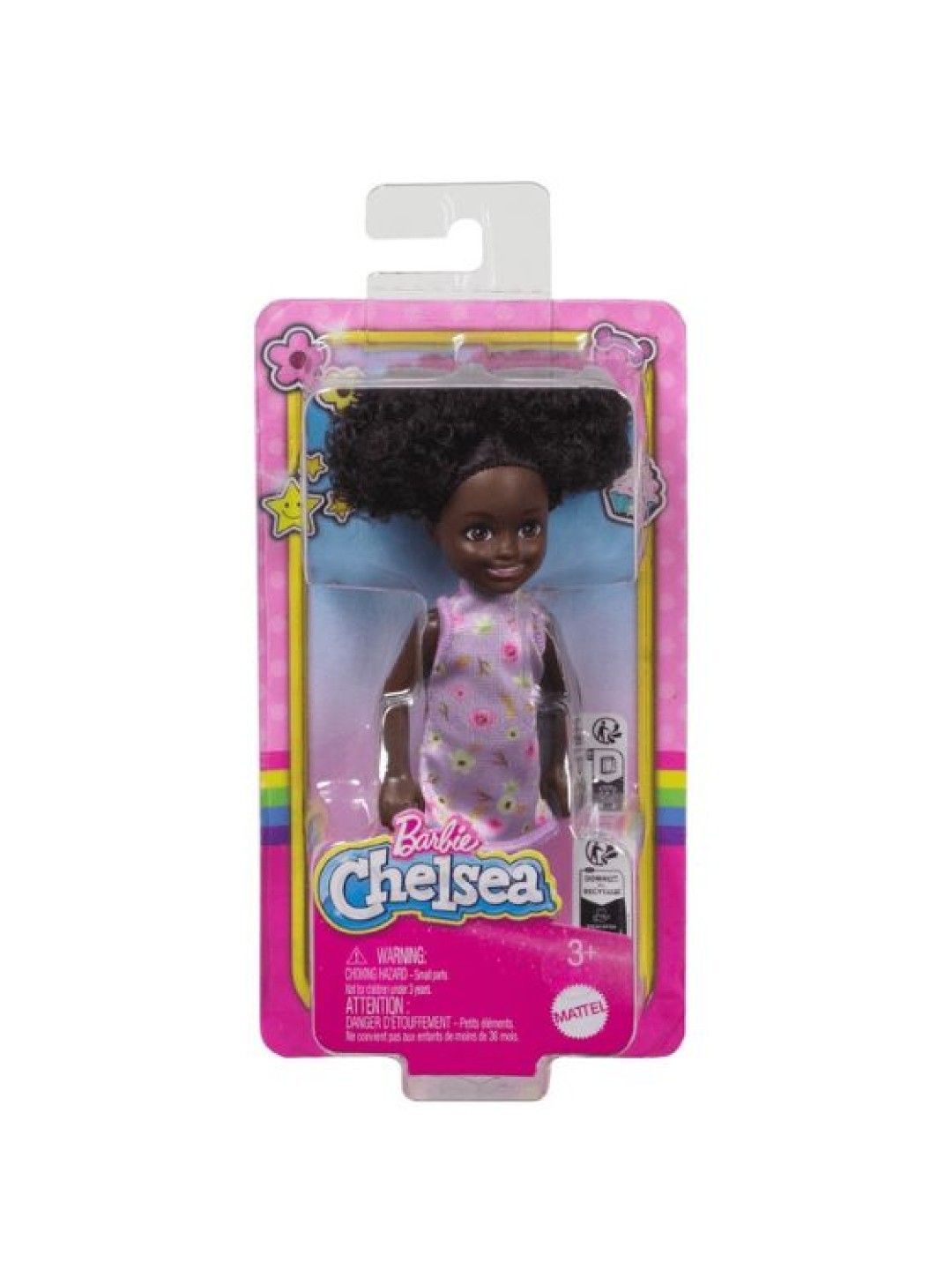 Barbie Chelsea Doll Wearing Removable Purple Floral Dress (No Color- Image 4)