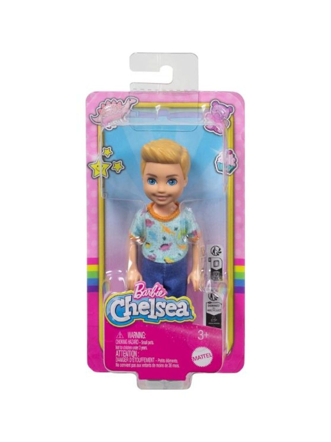 Barbie Chelsea Small Boy Doll Wearing Removable One-Piece with Dinosaur Print (No Color- Image 4)