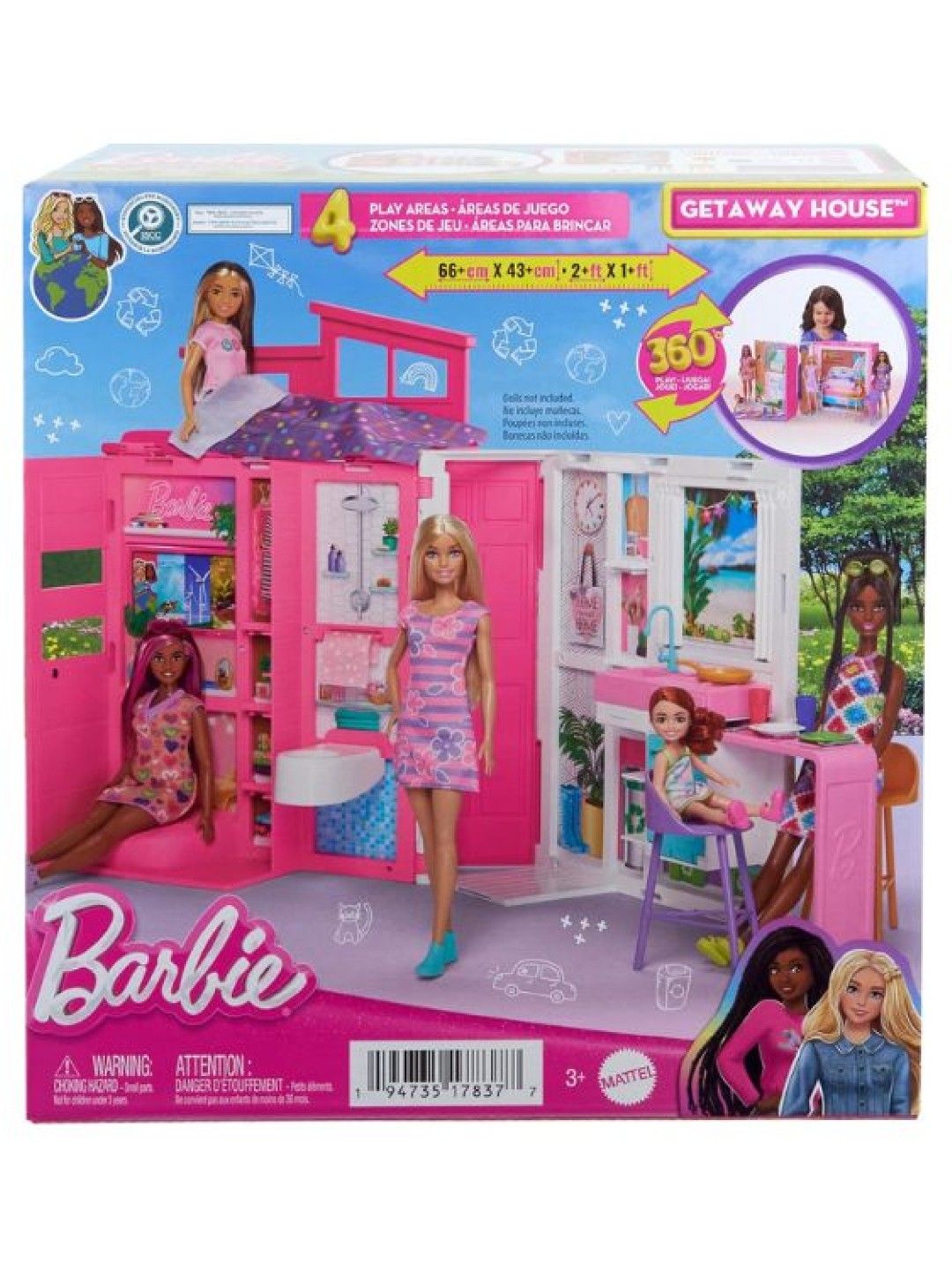 Barbie Doll House Playset Getaway House with Accessories (No Color- Image 4)