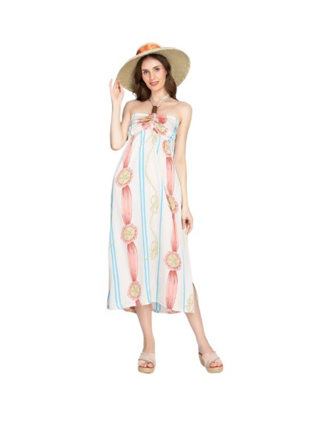 Eve's Chic Opal Bandeu Maxi Dress (Peach- Image 4)