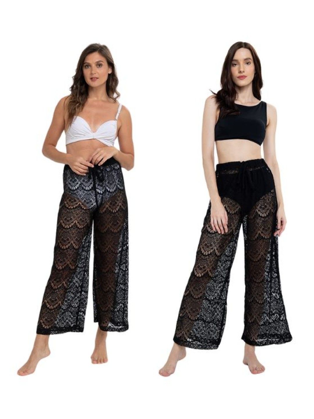 Eve's Chic Lailah Wide Legged Beach Pants (Black- Image 4)