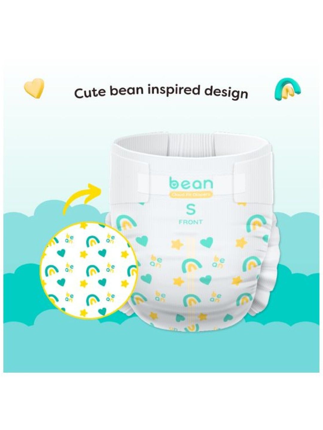 bean [Bundle of 4] Cloud Fit Diapers Small (30s) - 120 pcs (No Color- Image 3)