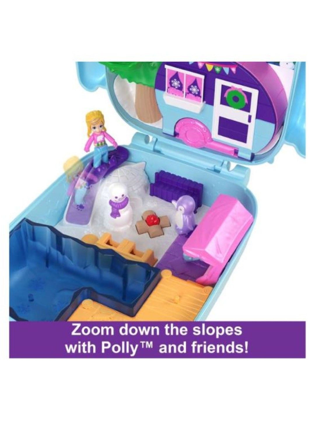 Polly Pocket Dolls And Playset, Pajama Party Snowy Sleepover Owl Compact (No Color- Image 3)