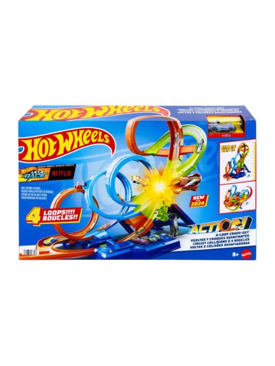 Hot Wheels Action 4-Loop Crash Out Track Set (No Color- Image 4)