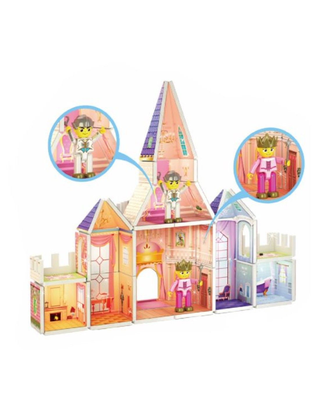 Picasso Tiles Princess Castle Theme with 2 Action Figures Magnetic Building Set (No Color- Image 4)