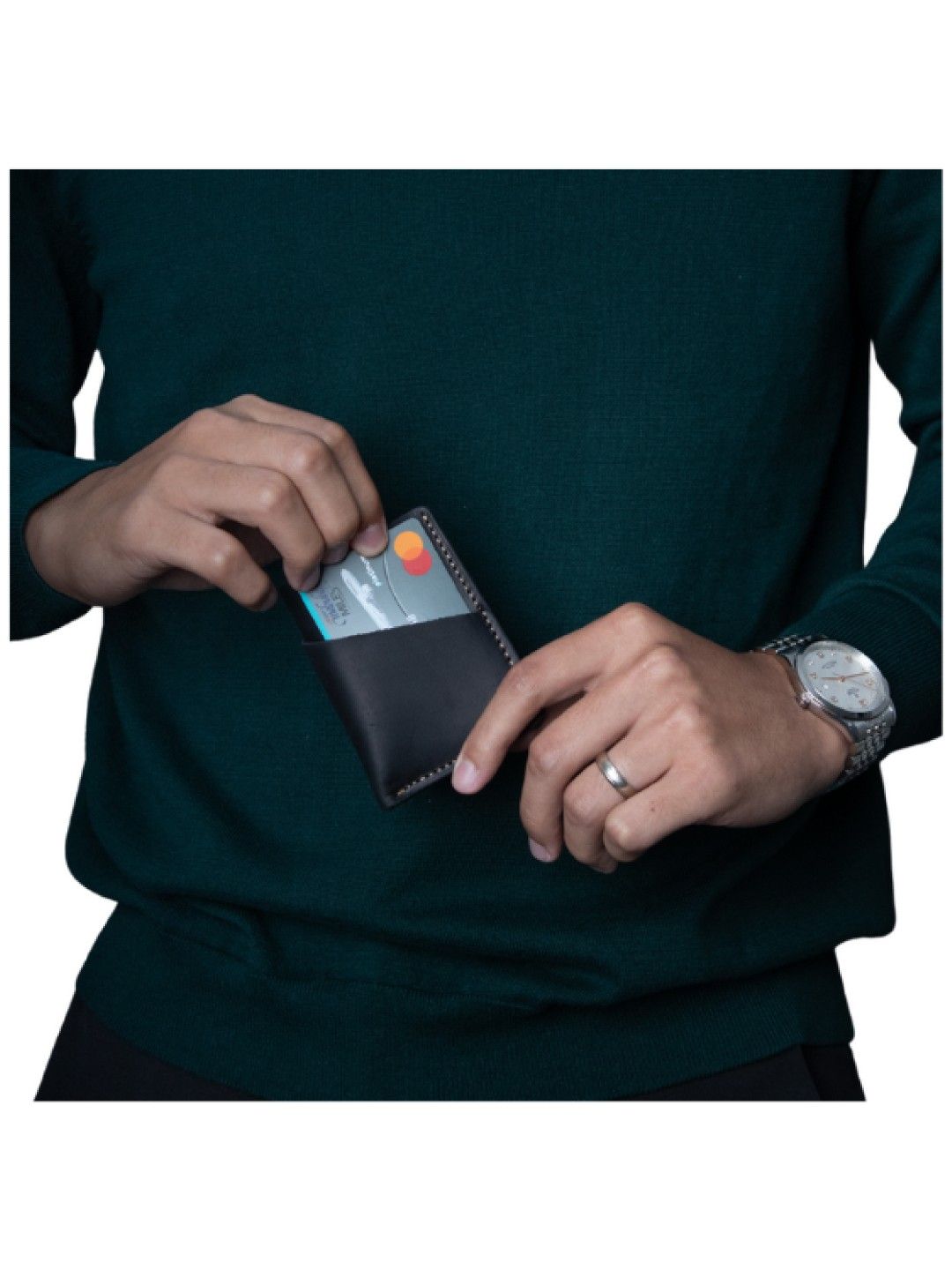 For The Gentlemen The Simple Wallet (Black Smooth Leather- Image 2)
