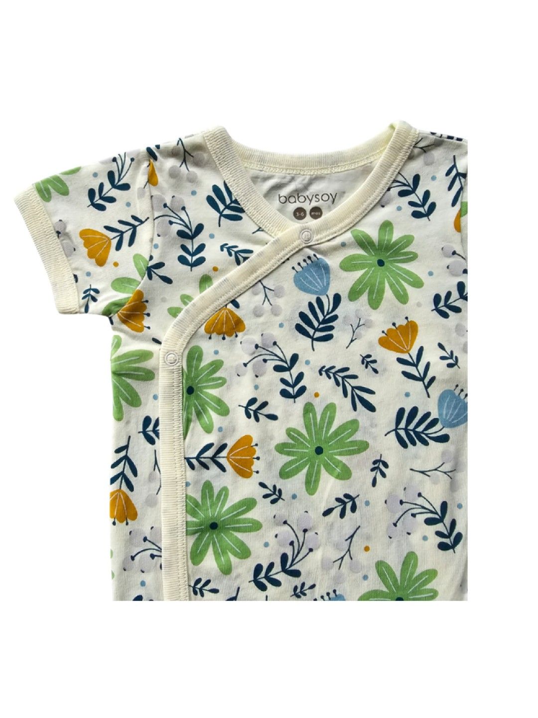 Babysoy Flowers Kimono Onesie (No Color- Image 4)