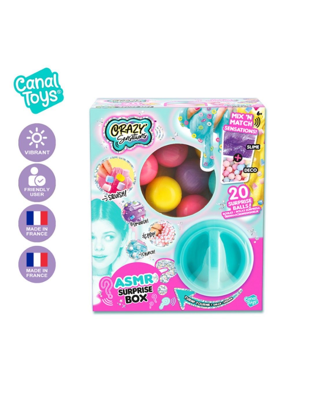 Canal Toys Crazy Sensations Slime - ASMR Surprise Box w/ 20 Surprise Balls (No Color- Image 4)