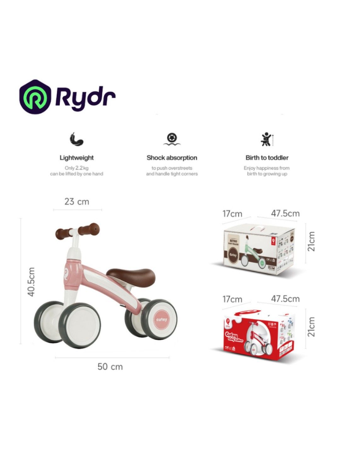 QPlay Cutey Balance Bike (Blue- Image 3)