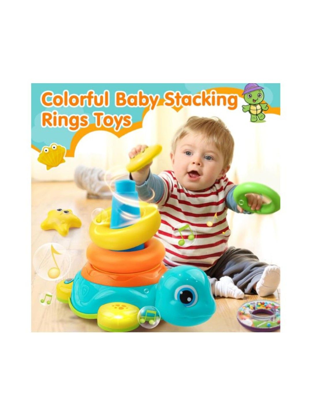 Starkids Five Star Bump & Go Turtle Stacking Set (No Color- Image 4)