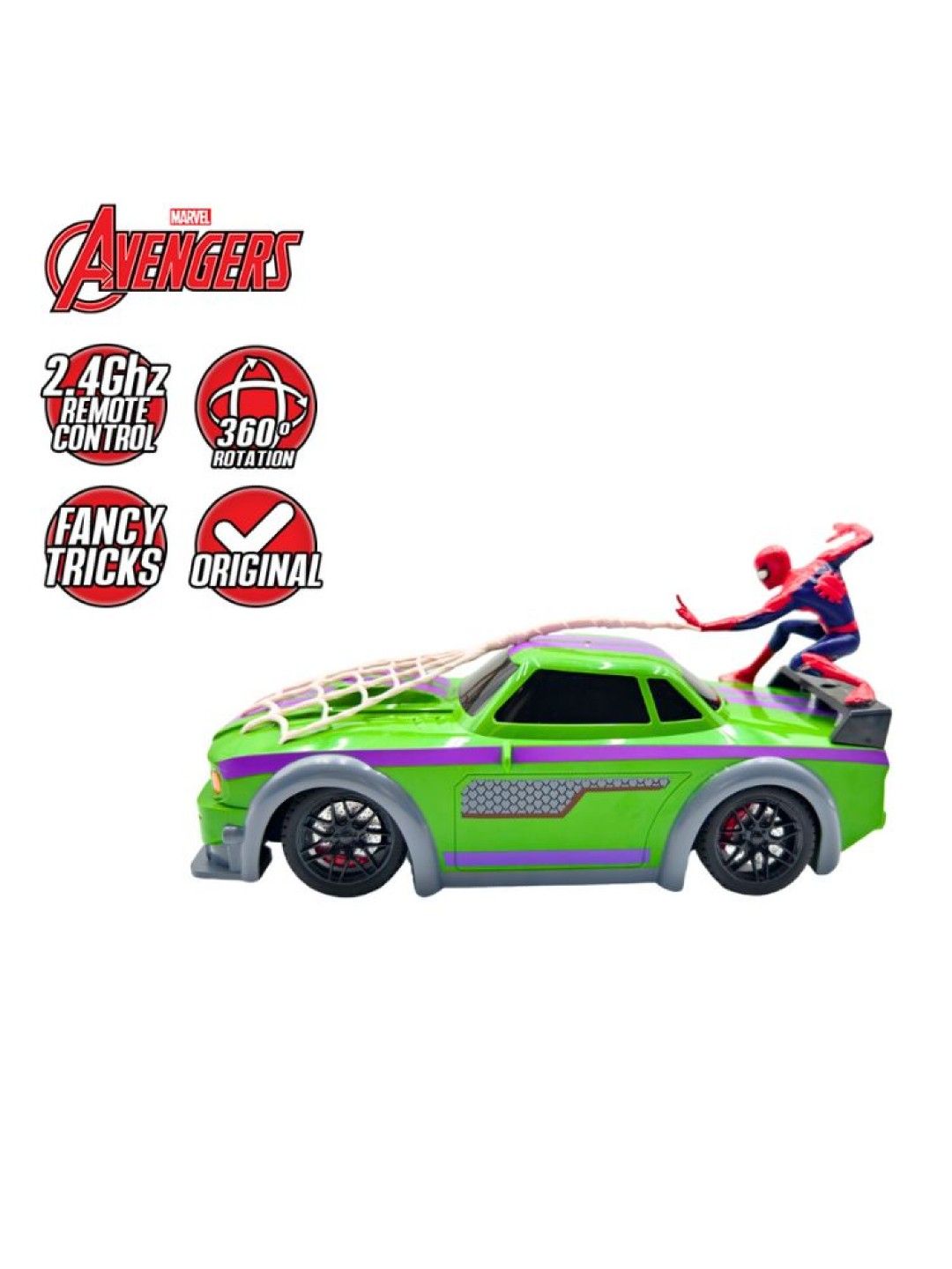 Marvel 2.4GHz Spiderman Full-Function Remote Control Rocking & Swaying Car (No Color- Image 2)