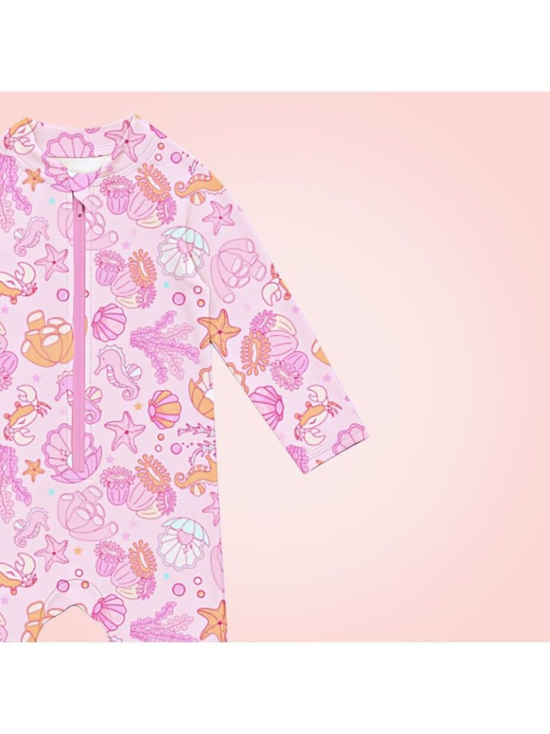 Little Paddler Swimsuit for Kids Little Coral Full-on Rashguard with Hat (No Color- Image 3)