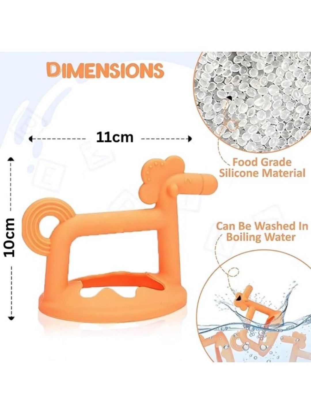 Momeasy Silicone Horse Teether Soother Toy with Case (Pink- Image 3)