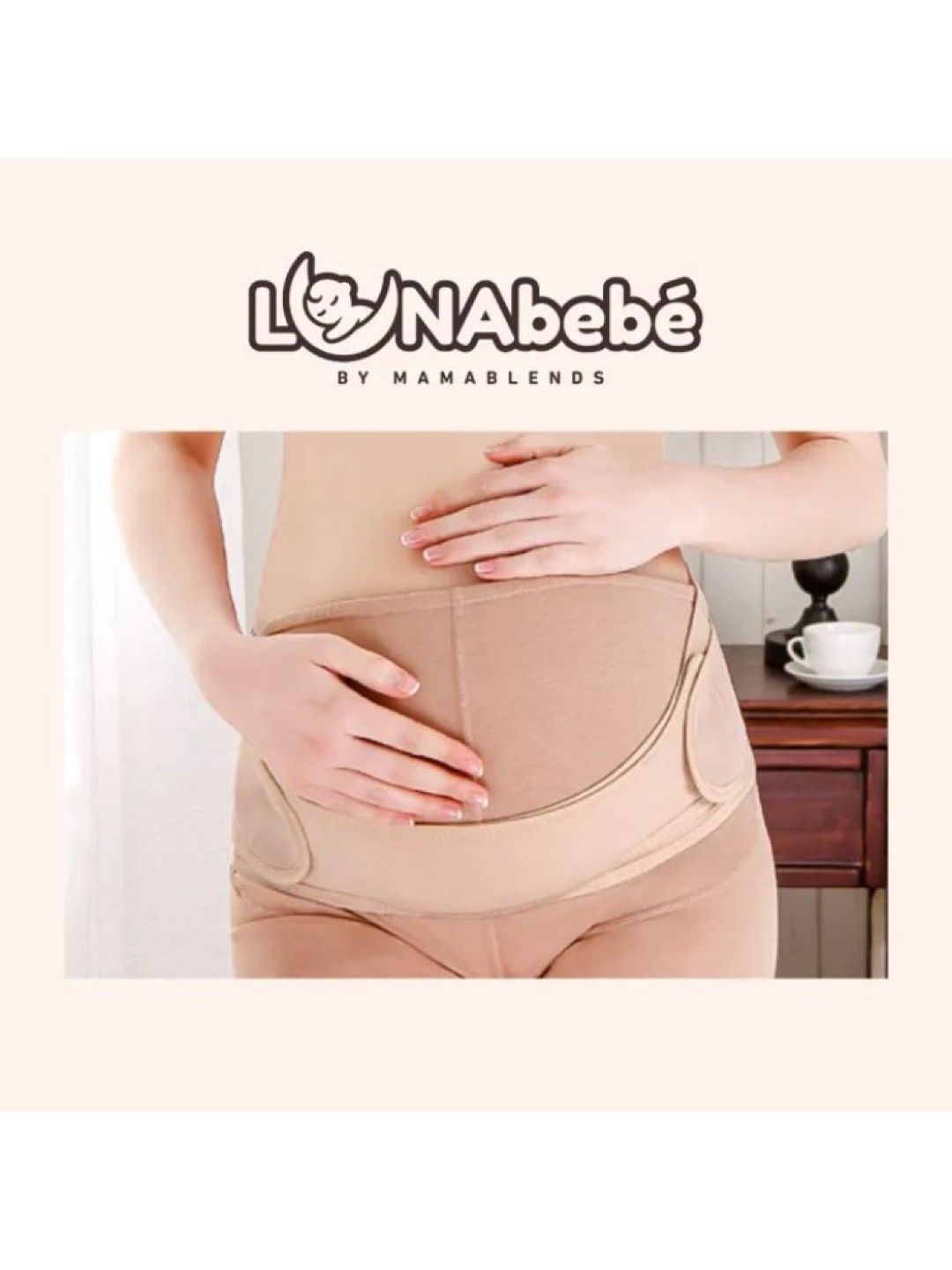 Mama Blends Lunabebe Maternity Pregnancy Support Belt (Beige- Image 2)
