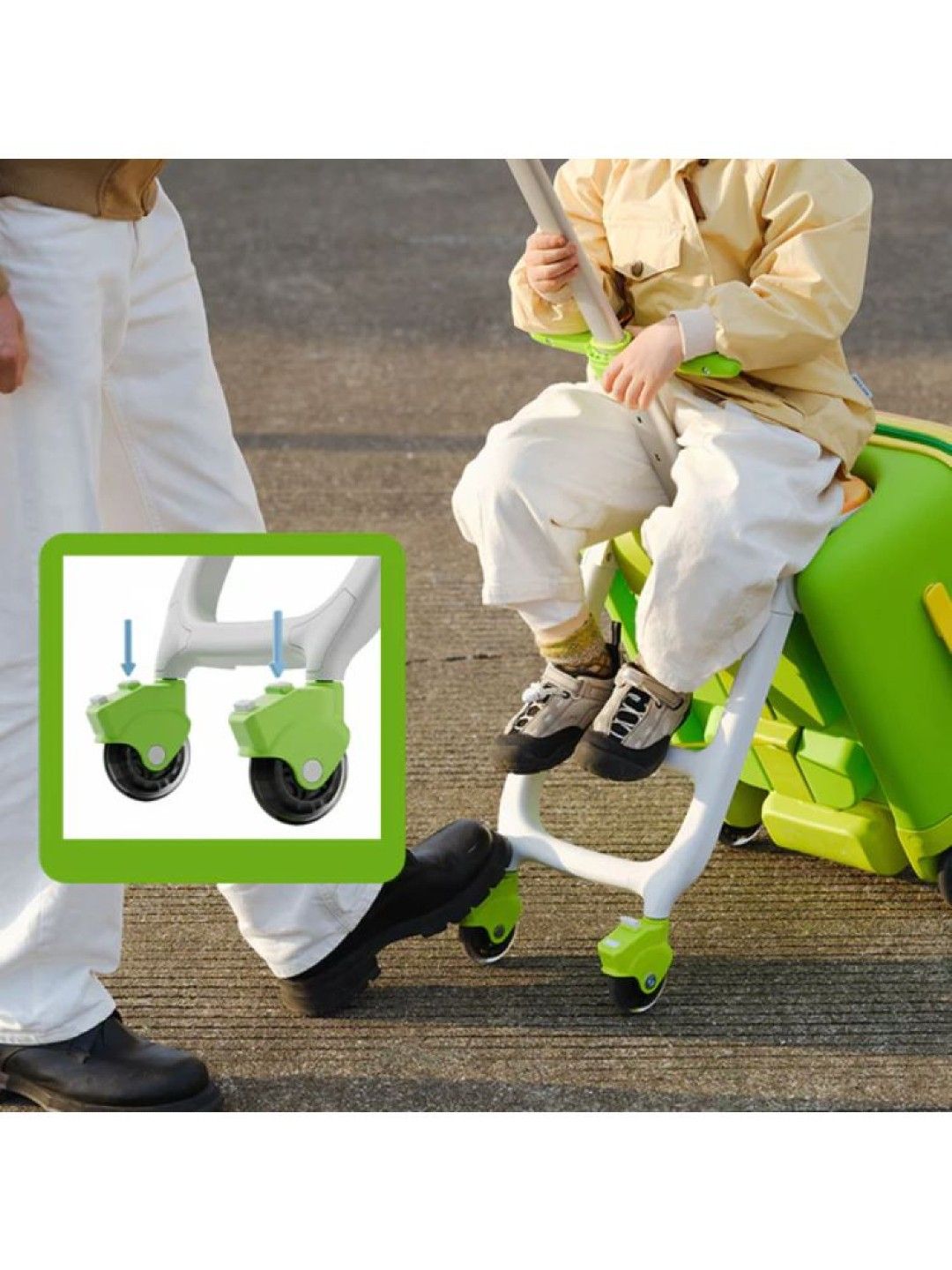 Jovikids 38L Kids Ride On Luggage Green (Green- Image 4)