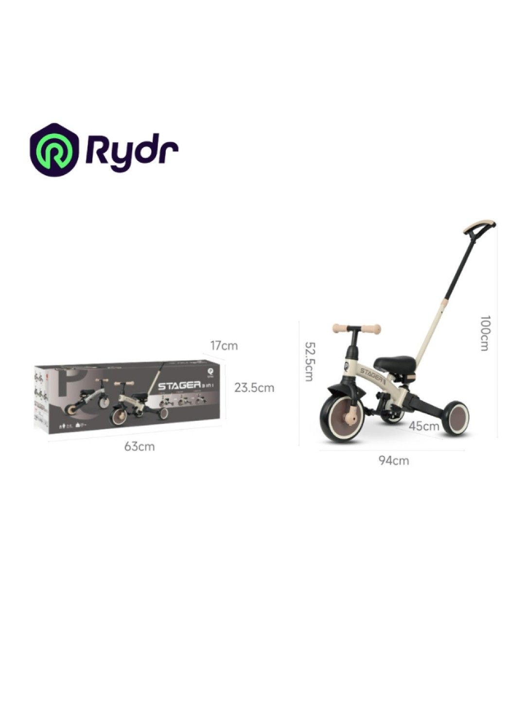 QPlay Stager 3-In-1 Trike (Pink- Image 4)
