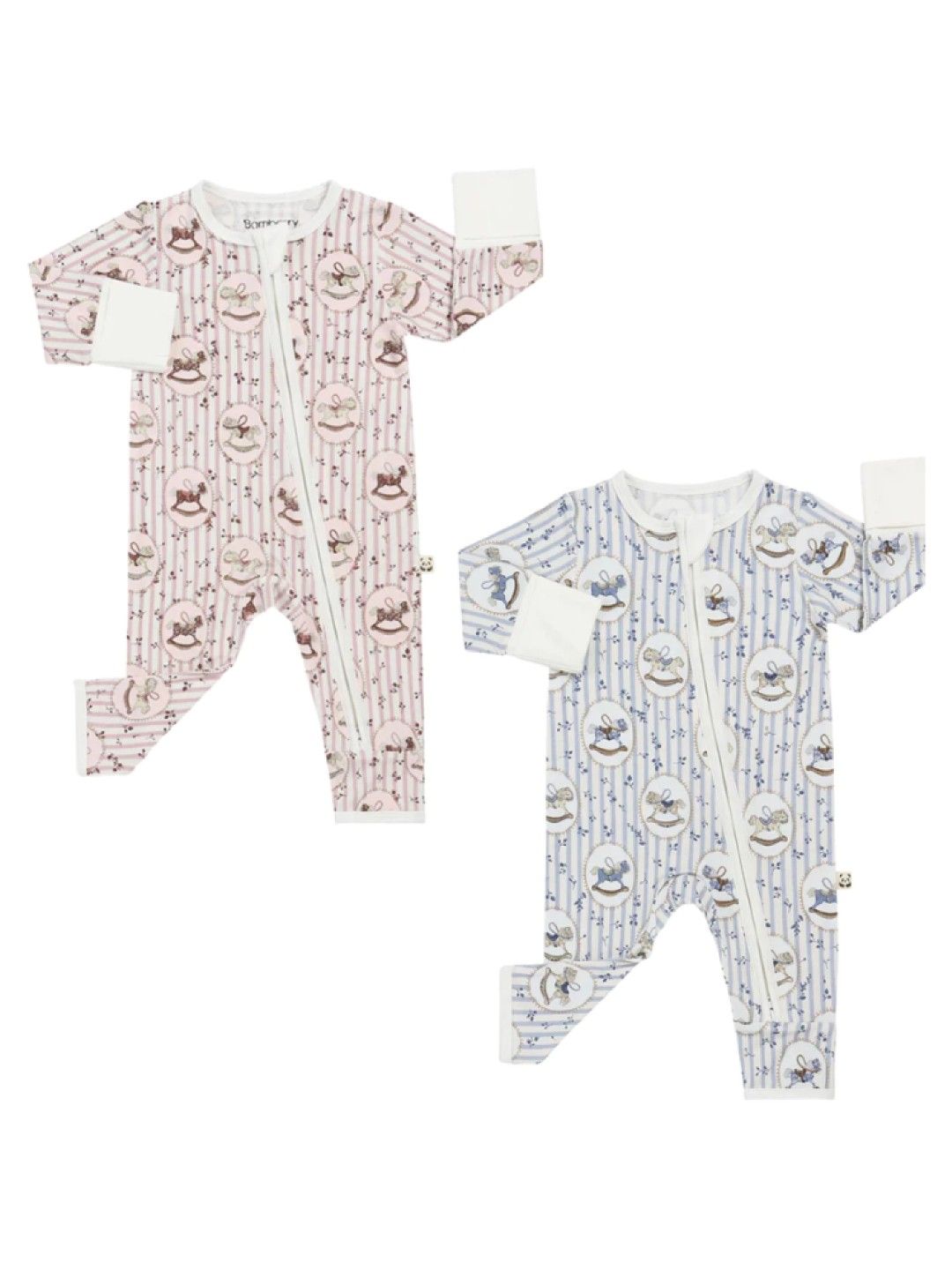 Bamberry Baby Zippered Romper - Year of the horse collection (Pink Horse- Image 3)