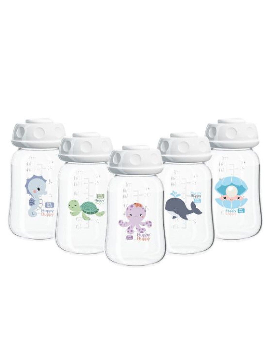 Huppy Buppy Breastmilk Storage Bottle - Standard Neck 5oz (5pcs) (No Color- Image 1)