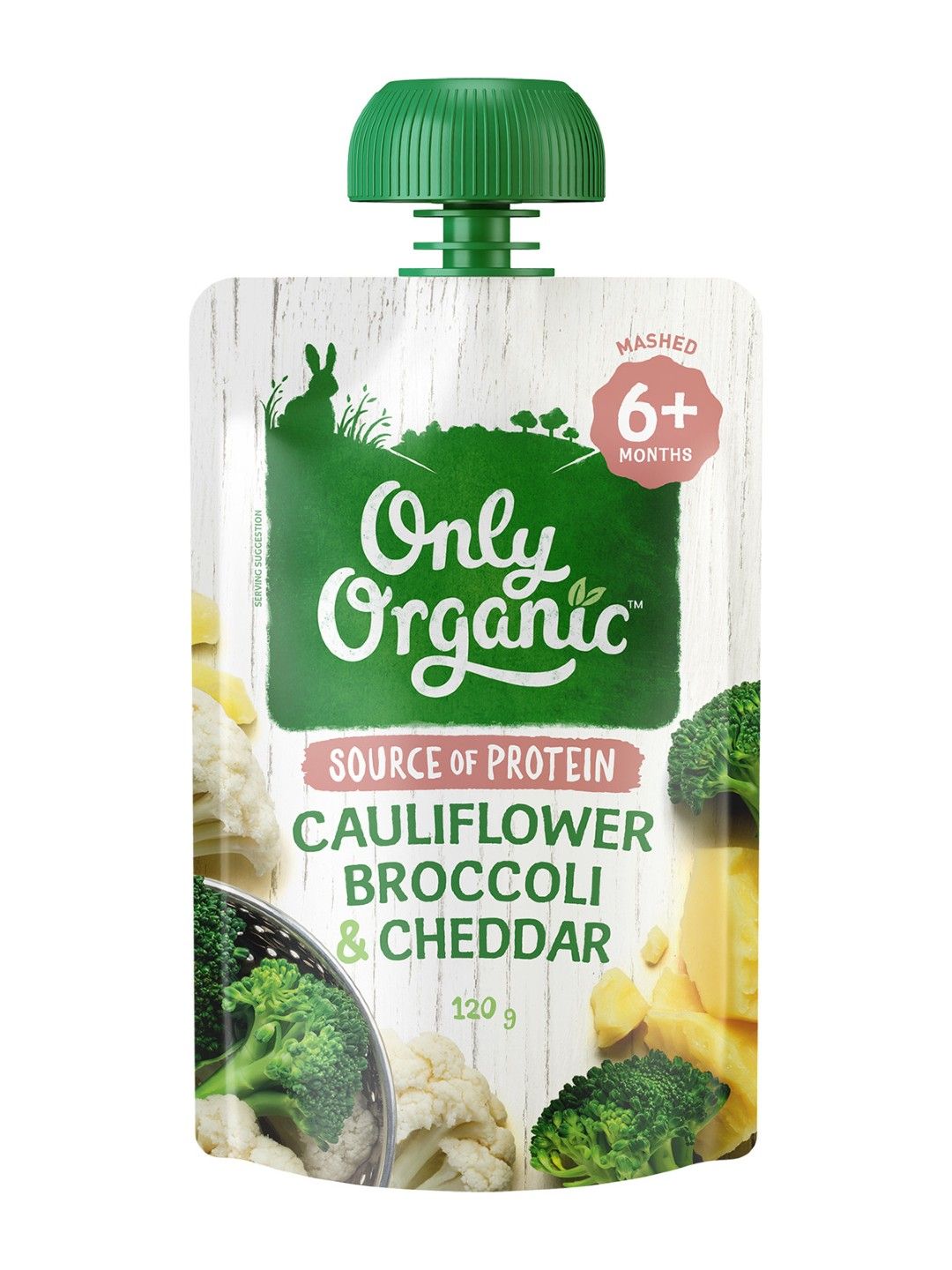 Only Organic Cauliflower, Broccoli & Cheddar Puree (120g) (No Color- Image 1)