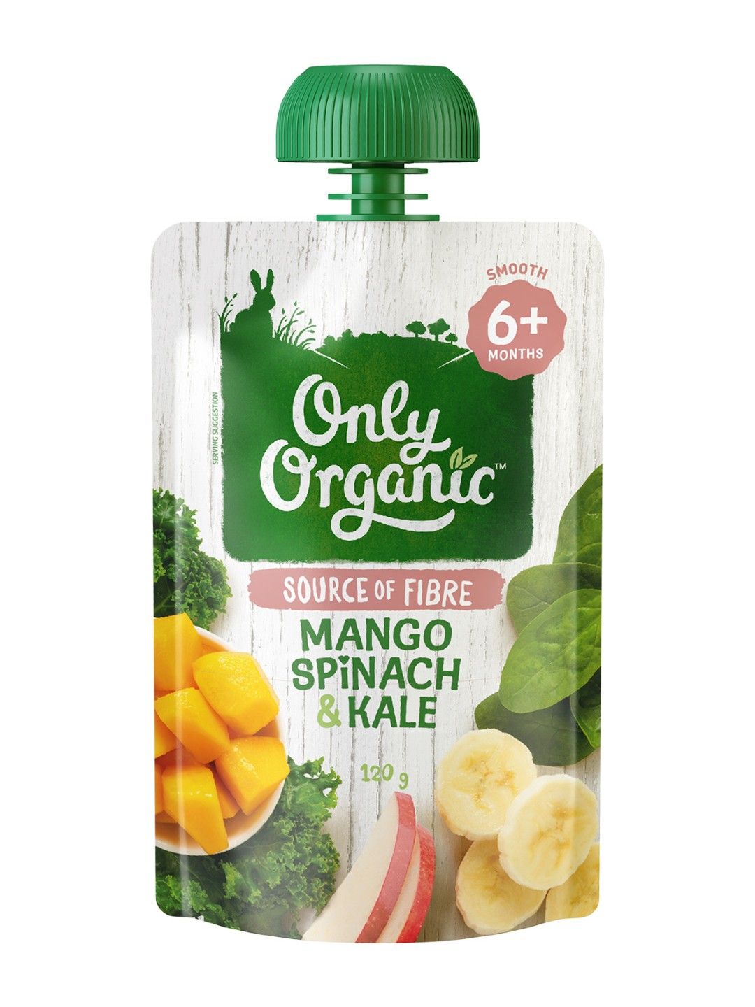 Only Organic Mango, Spinach & Kale Puree (120g)