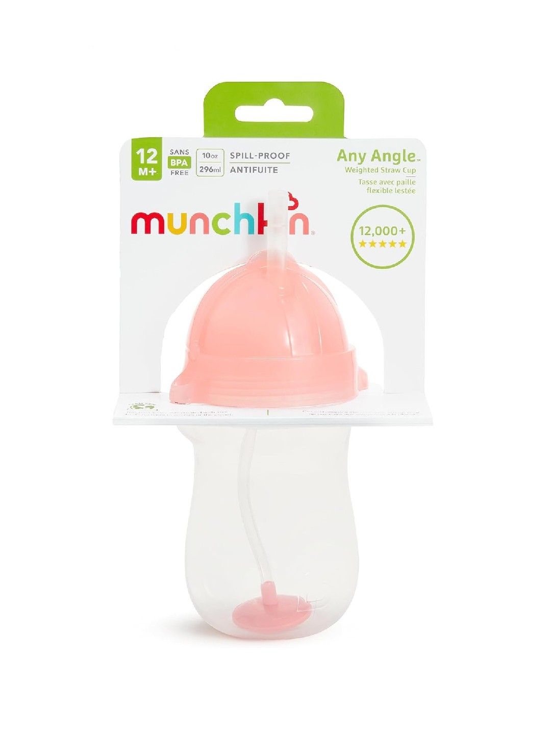 Munchkin Weighted Straw Cup (10oz) (Pink- Image 1)
