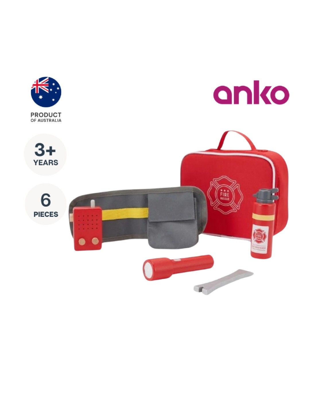 Anko 6-Piece Wooden Firefighter Set (No Color- Image 1)