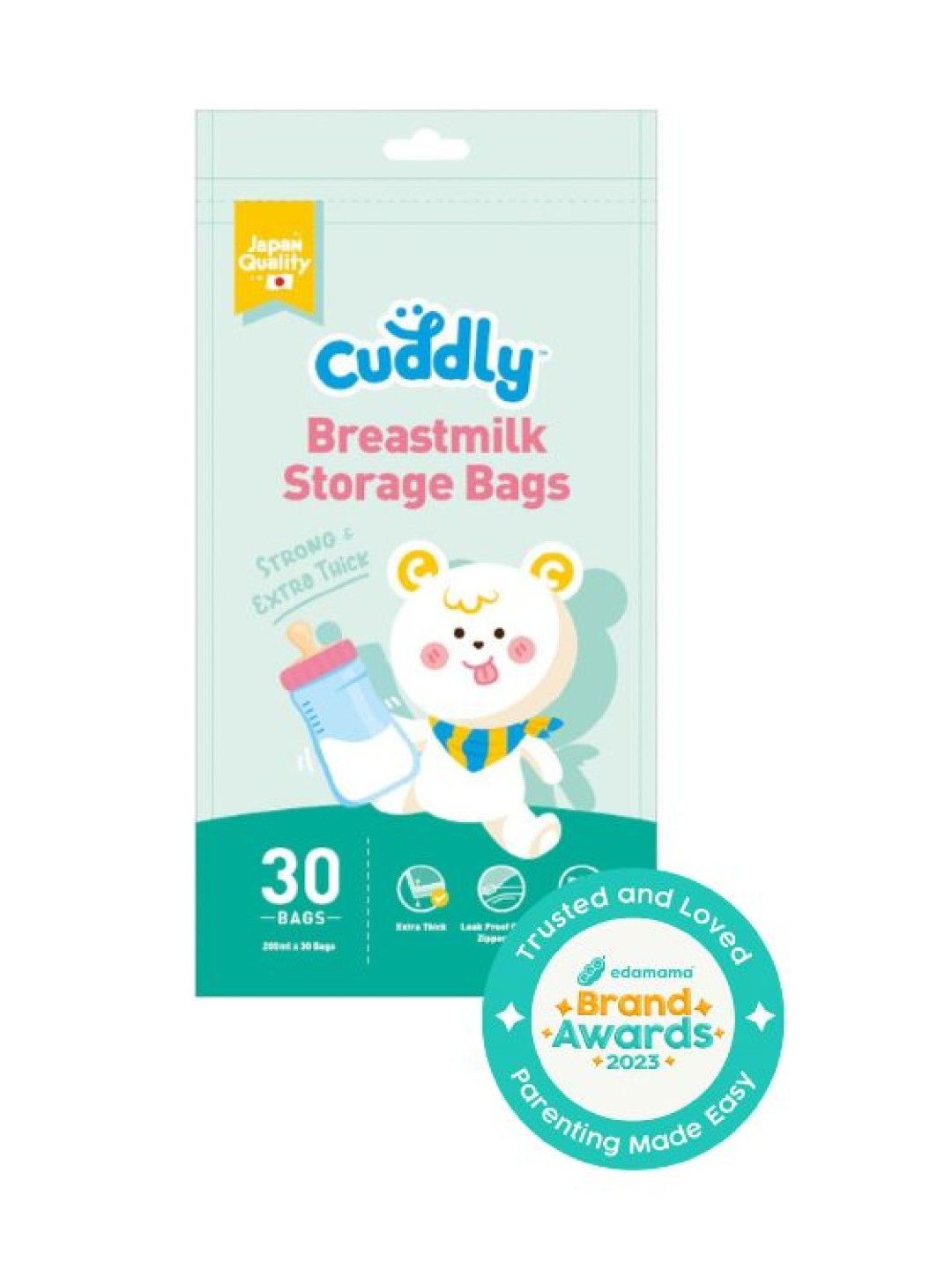 Cuddly Breastmilk Storage Bag 200ml (30 Bags)