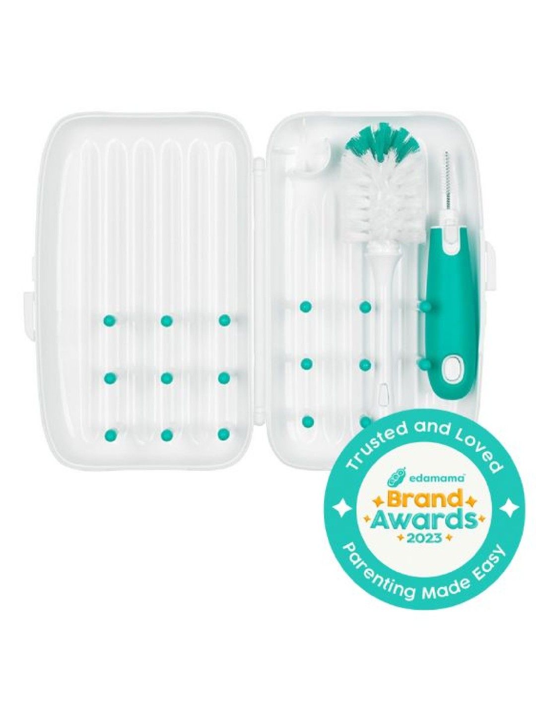 Oxo Tot On-the-Go Drying Rack and Bottle Brush Set (Teal- Image 1)