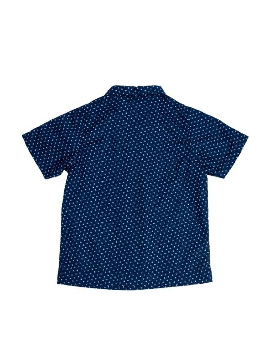 Treehouse Boys' Short Sleeves Printed Camp Collar Shirt (Navy Blue- Image 2)