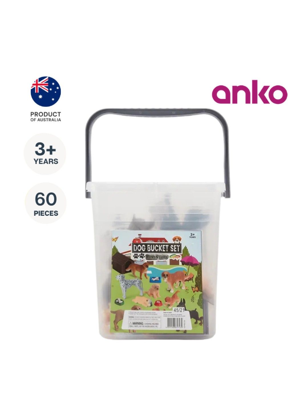 Anko 60-Piece Dog Bucket Set