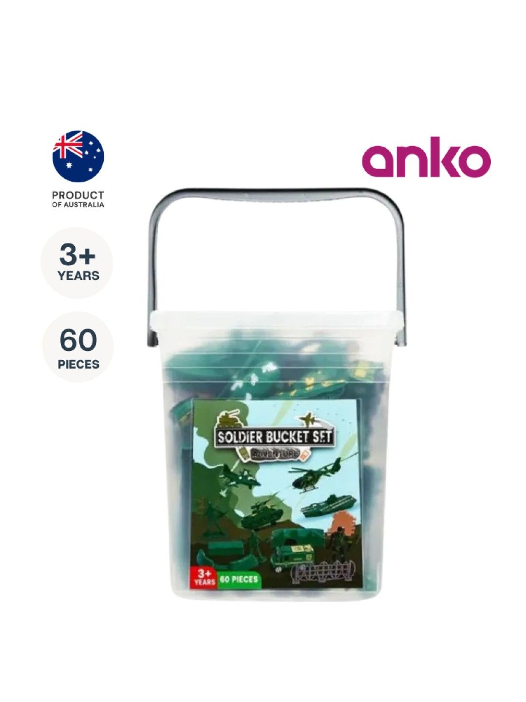 Anko 60-Piece Soldier Adventure Bucket Set