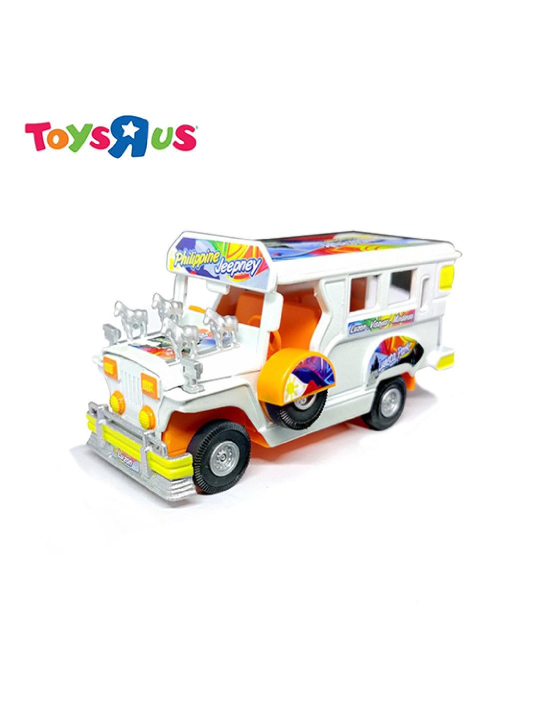 Toys R Us Philippine Jeepney 5 inch Die-cast Pull Back Action Vehicle - White (No Color- Image 1)