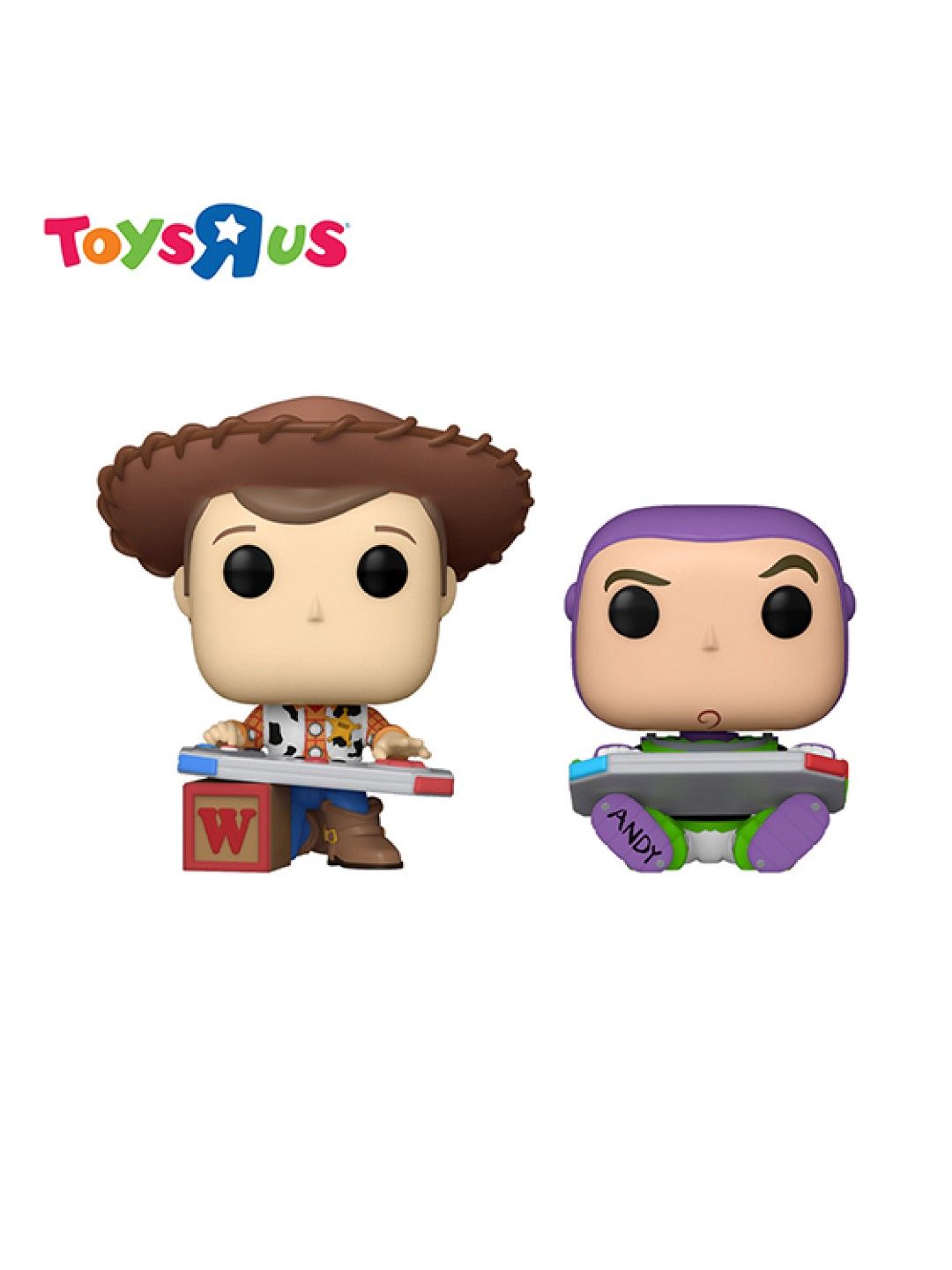 Toys R Us Funko Pop! Disney Pixar Toy Story - Woody and Buzz Light Year (2 Pack) (No Color- Image 1)