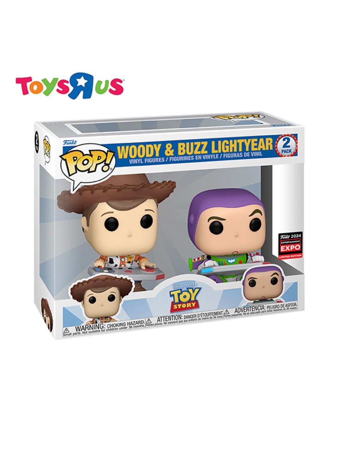 Toys R Us Funko Pop! Disney Pixar Toy Story - Woody and Buzz Light Year (2 Pack) (No Color- Image 2)