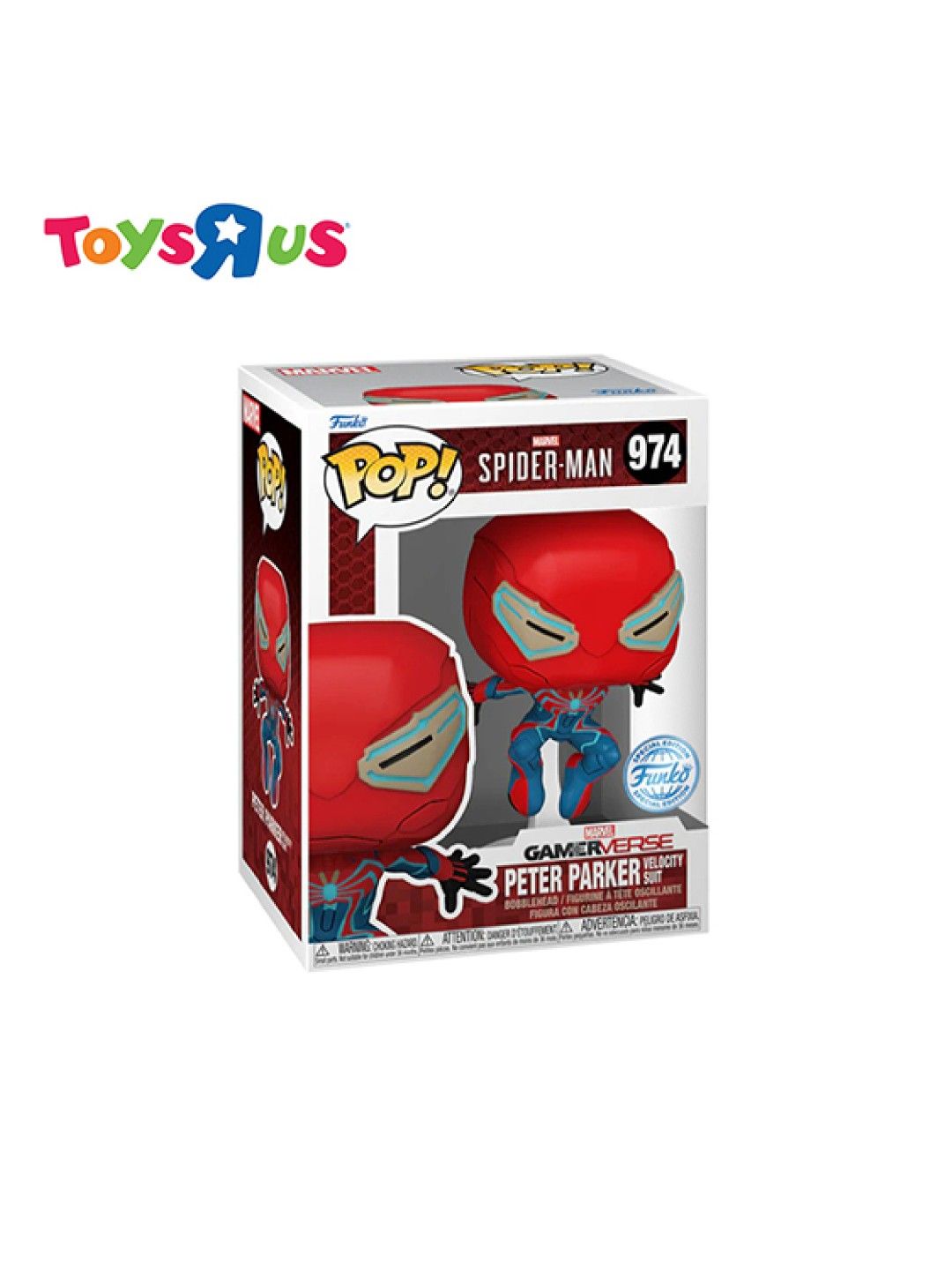 Toys R Us Funko Pop! Spider-Man Gamerverse - Peter Parker Velocity Suit #974 (No Color- Image 2)