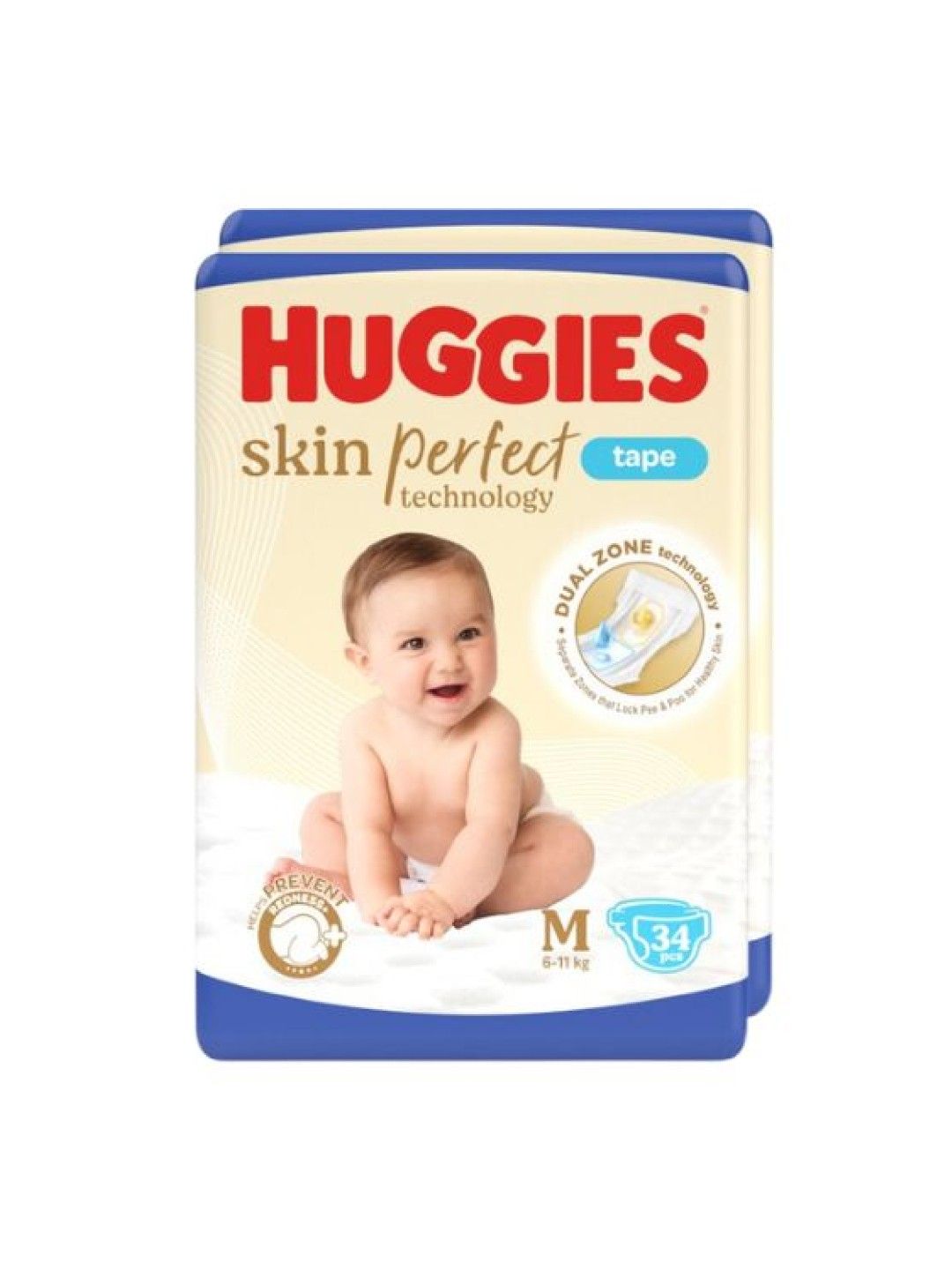 Huggies Skin Perfect Diaper -  Medium 34 pcs x 2 pack (68 pcs) (No Color- Image 1)