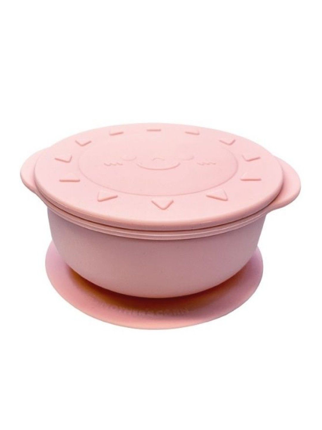 Mother's Corn Sunny Silicon Suction Bowl with Lid (Pink- Image 1)