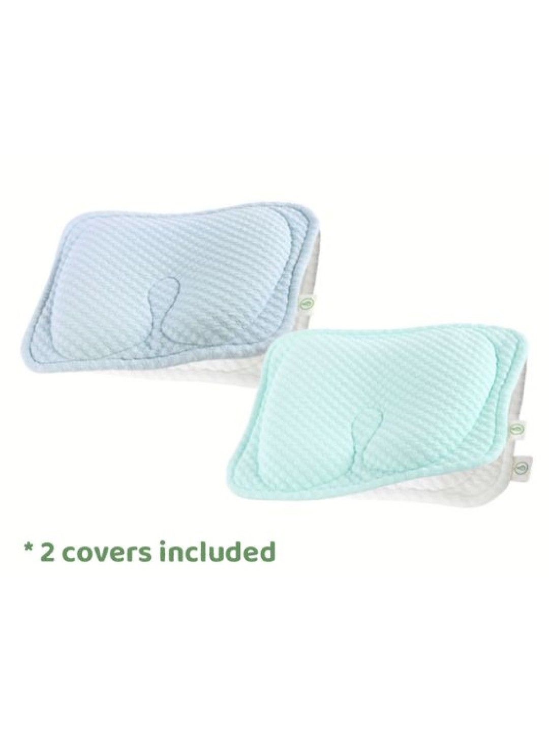 Swaddies PH Newborn Memory Foam Head Shaping Pillow (2 covers included) (1. Mint Green/White- Image 3)