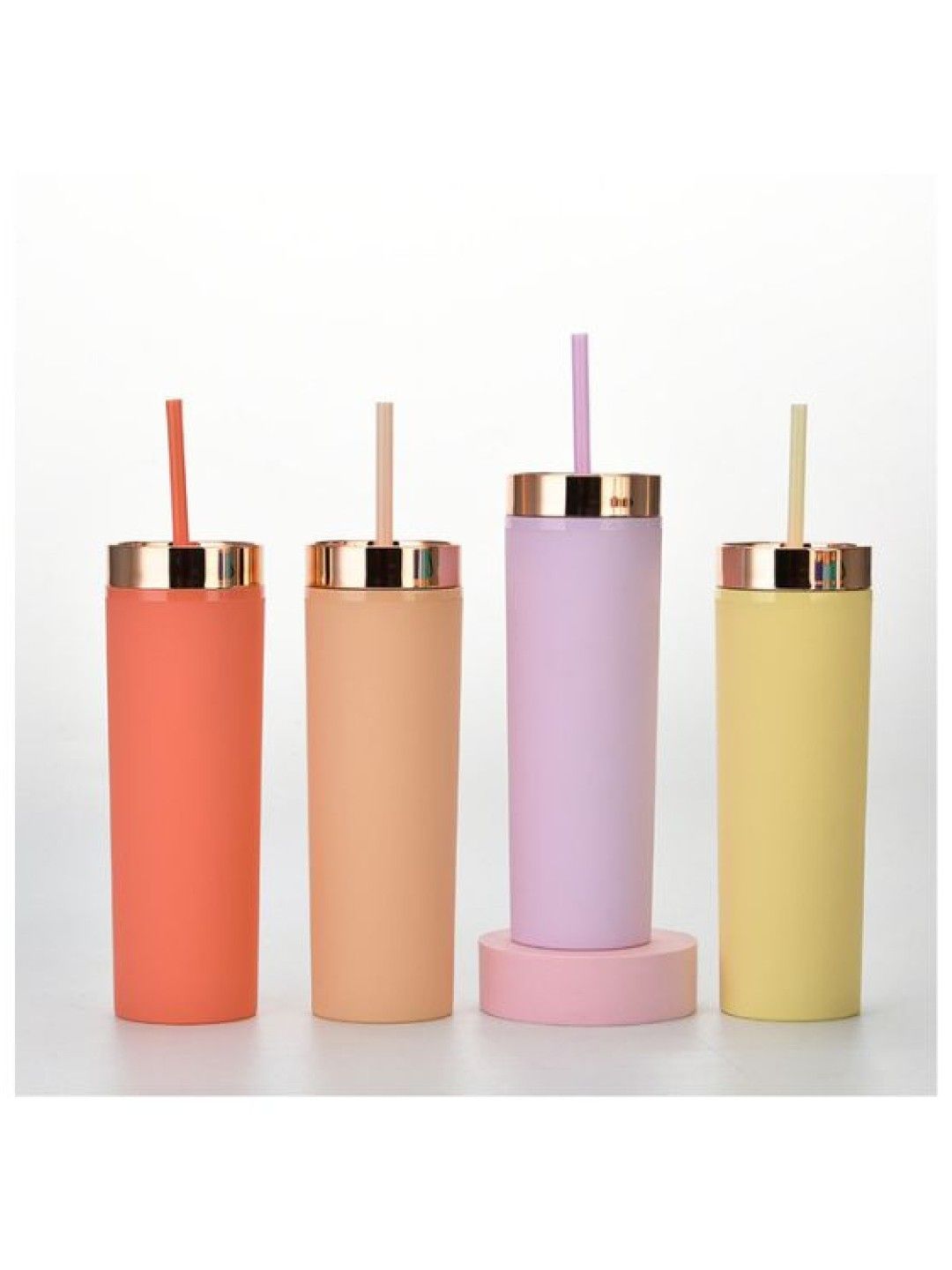 Scenti Stylish Tumbler with Rose Gold Accent with Straw (Lilac- Image 3)