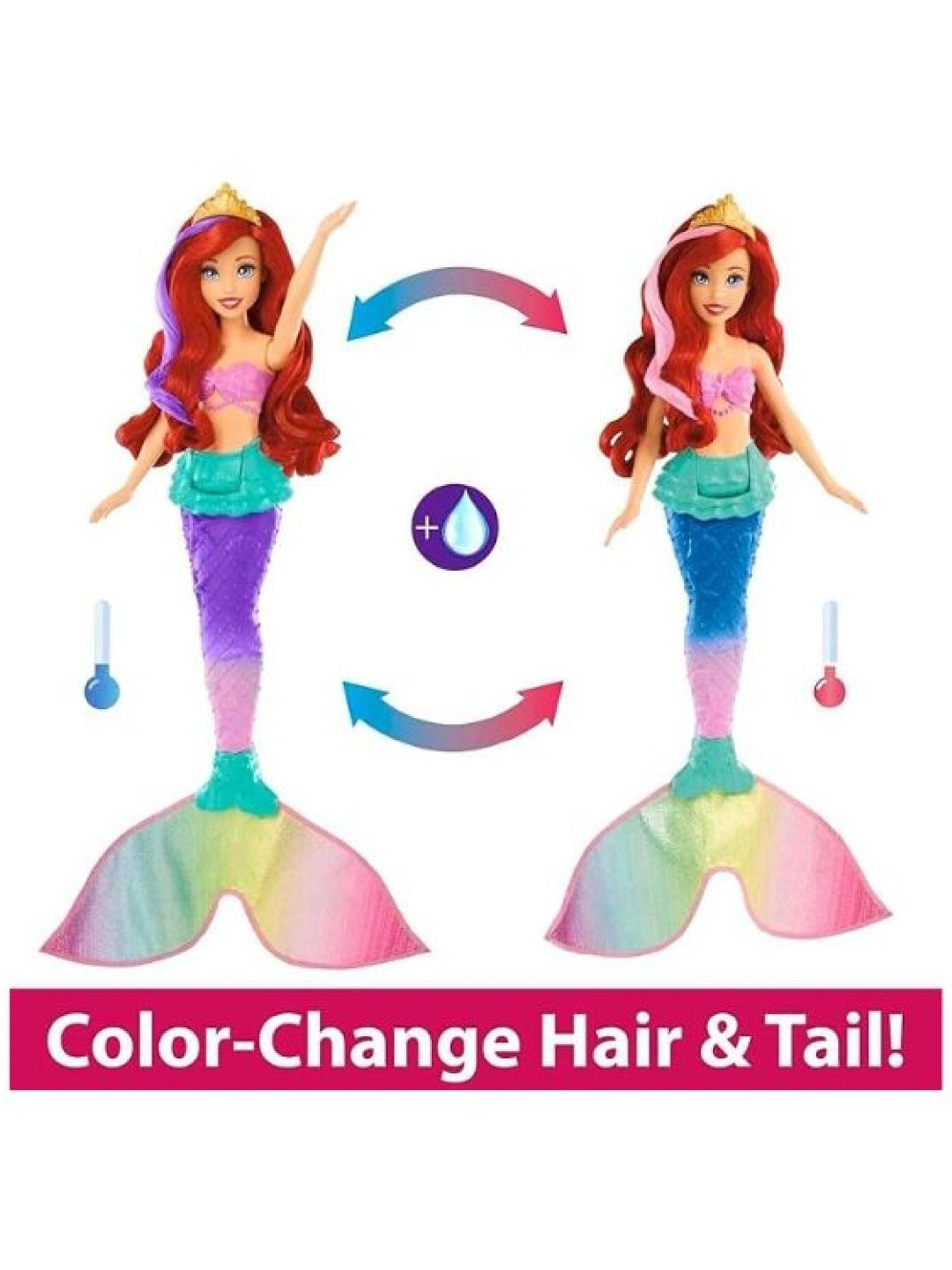 Disney Princess Swim & Splash Ariel Doll (No Color- Image 3)