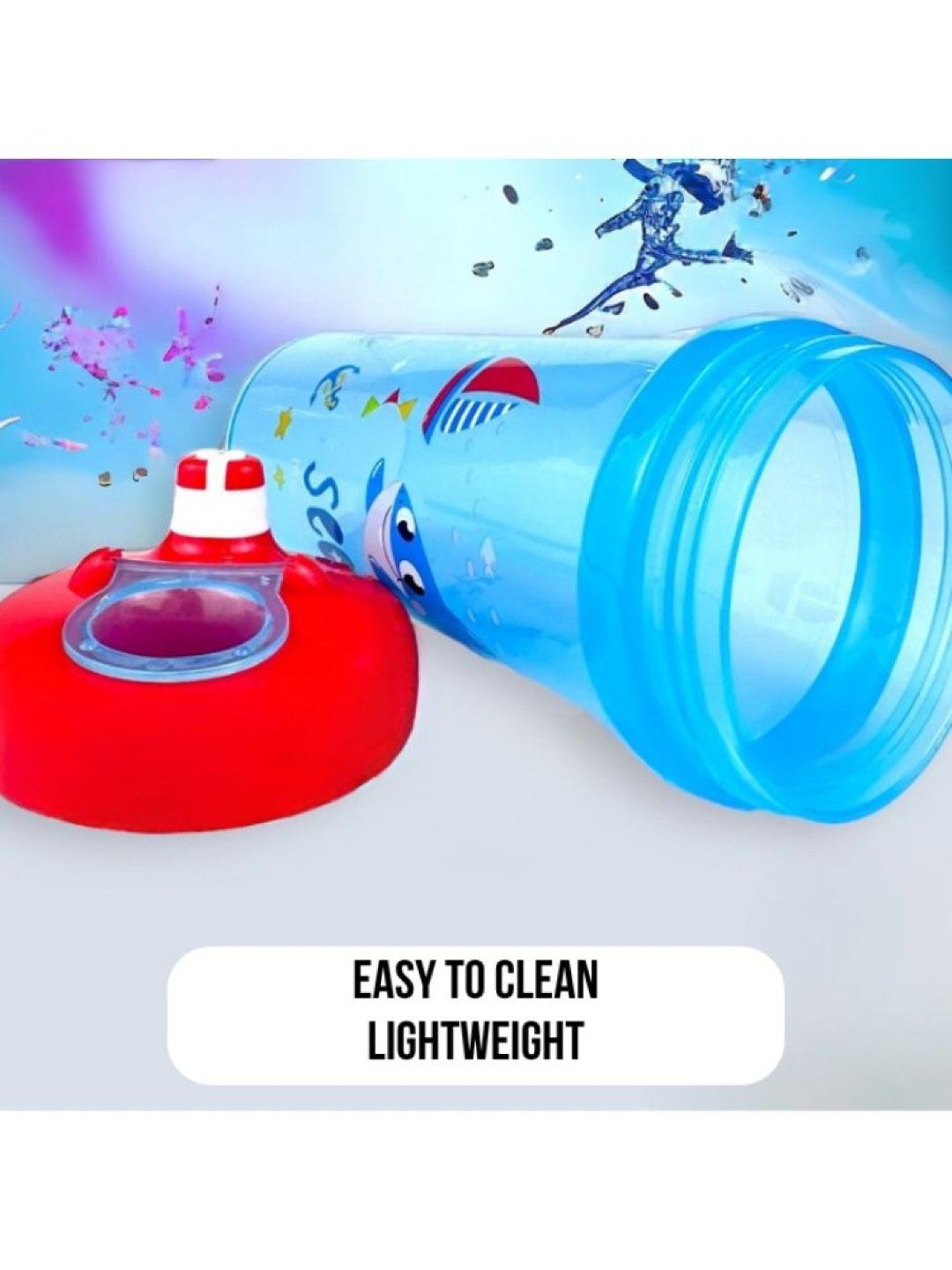Momeasy Non-Spill Drinking Spout Cup (350ml) (Shark- Image 2)