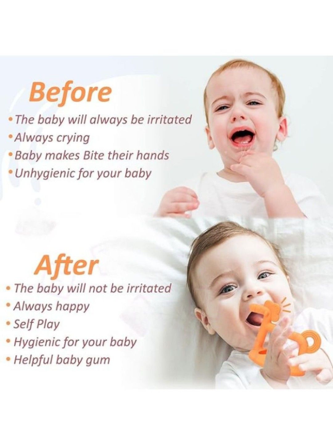 Momeasy Silicone Horse Teether Soother Toy with Case (Pink- Image 2)