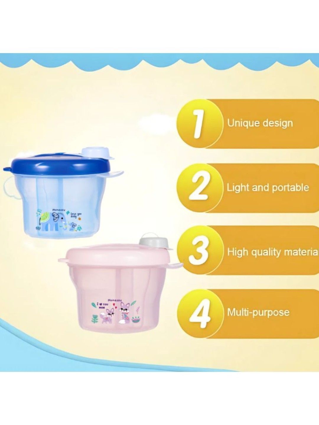 Momeasy Rotation Milk Powder Storage Container (Blue- Image 3)