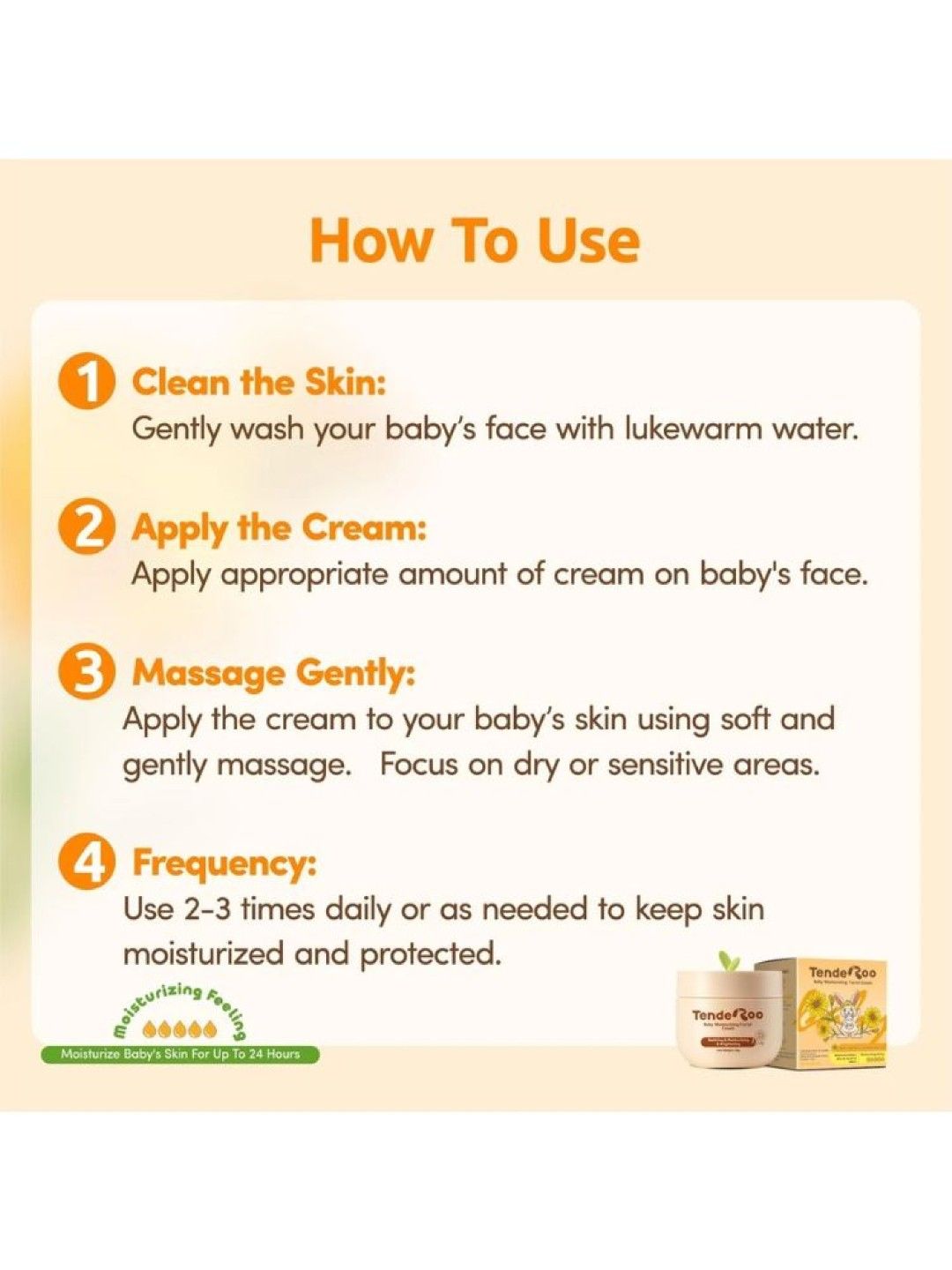 Tenderoo Baby Moisturizing Facial Cream 50g (No Color- Image 4)
