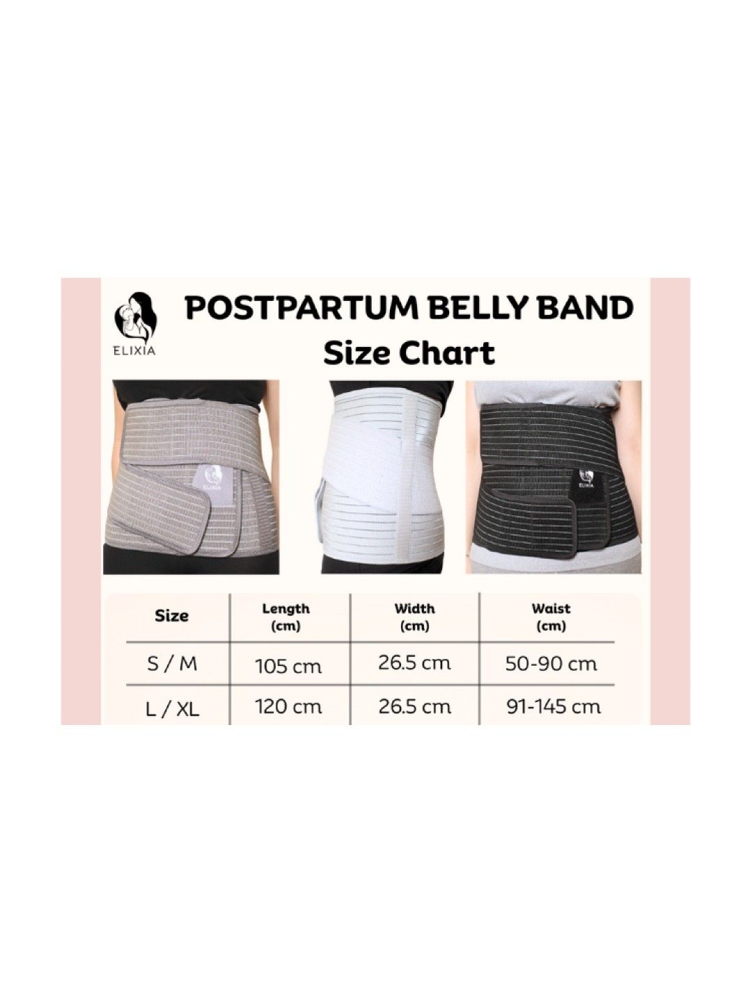 ELIXIA Postpartum Belly Band (Light Gray- Image 4)