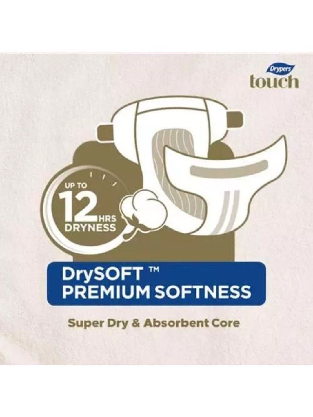Drypers Touch Premium Tape Diaper XXL 24 pcs (No Color- Image 2)