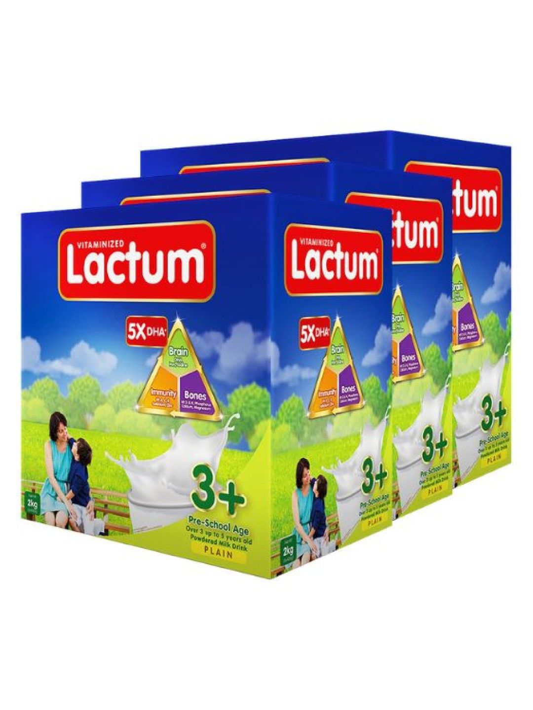 Lactum 3+ Lactum 3+ Plain Powdered Milk Drink 6kg (2kg x 3)