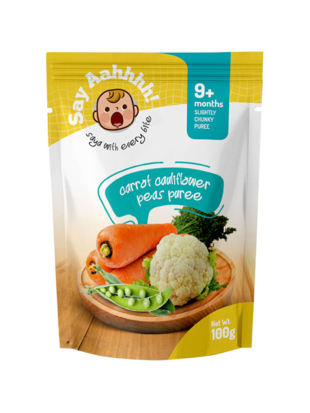 Say Aahhhh Carrot Cauliflower and Peas Puree (100g) (No Color- Image 1)