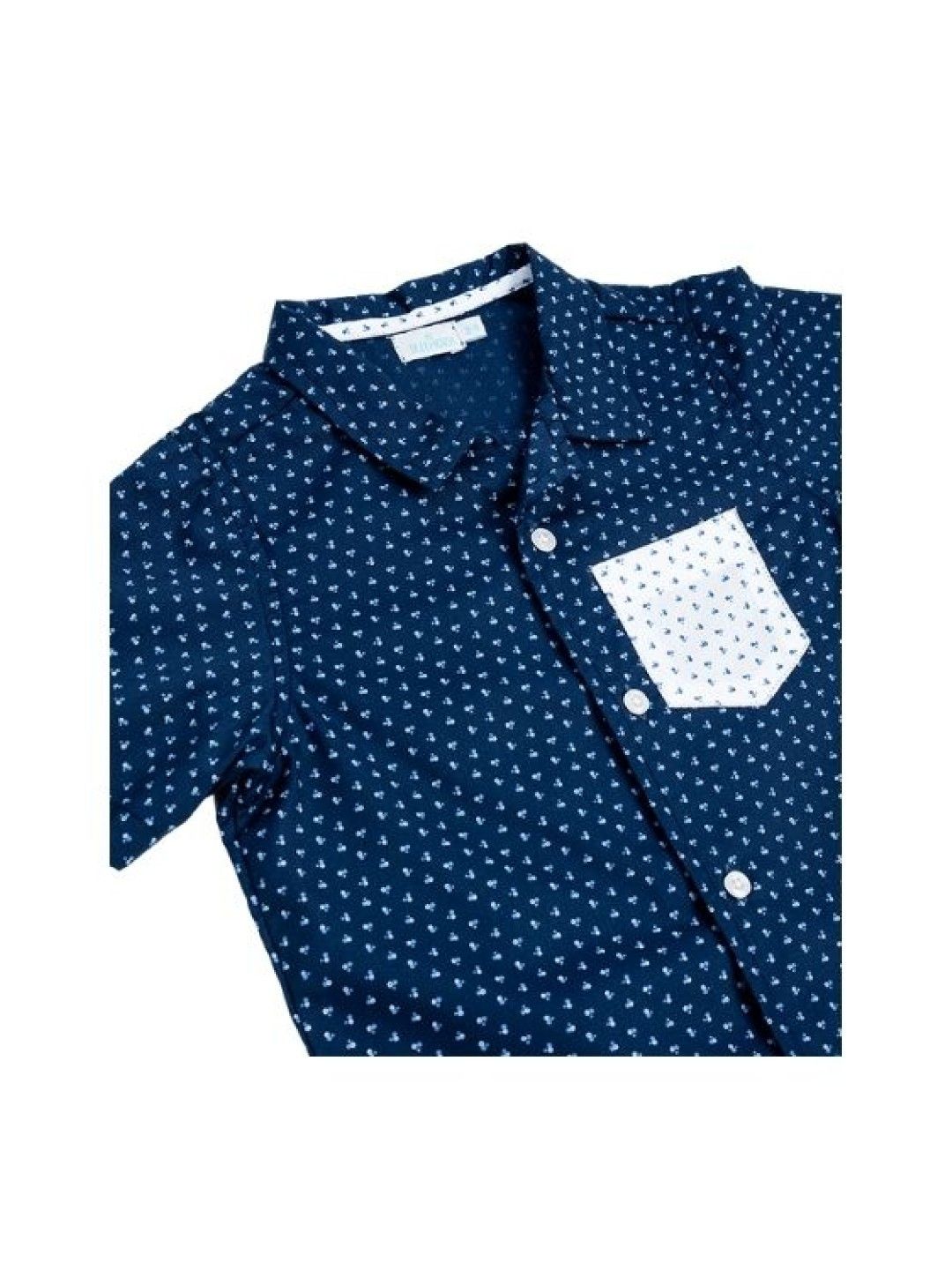 Treehouse Boys' Short Sleeves Printed Camp Collar Shirt (Navy Blue- Image 3)