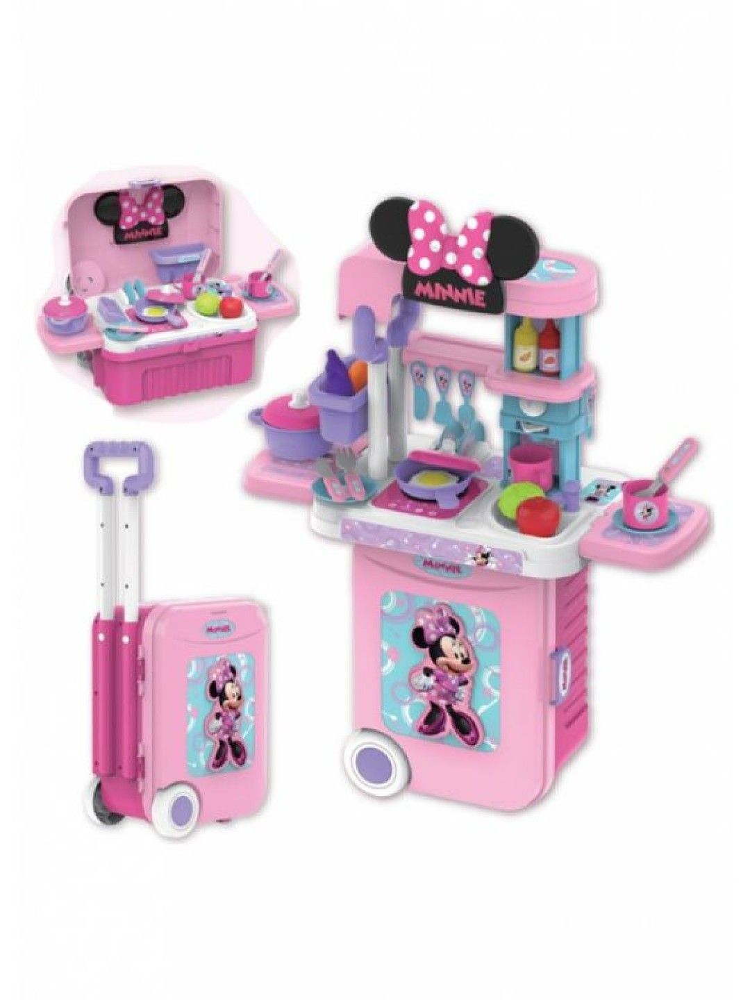 Disney Minnie Series 3-in-1 Kitchen Set In Trolley Case Toy for Kids